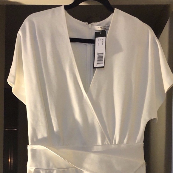 Halston Heritage Short Dolman-Sleeve V-Neck Dress - Picture 3 of 7